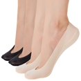 thumbnail image 1 of No Show Socks Women Invisible Low Cut Socks ladies Nylon Footies Thin Non Slip Boat Sneaker Flat liner 4/6 pairs WJB, 1 of 7