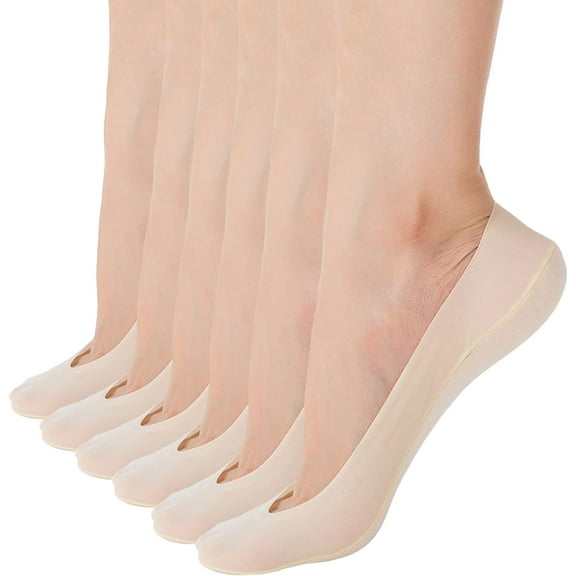 No Show Socks Women Invisible Low Cut Socks ladies Nylon Footies Thin Non Slip Boat Sneaker Flat liner 4/6 pairs
