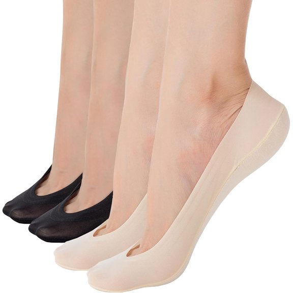 No Show Socks Women Invisible Low Cut Socks ladies Nylon Footies Thin Non Slip Boat Sneaker Flat liner 4/6 pairs
