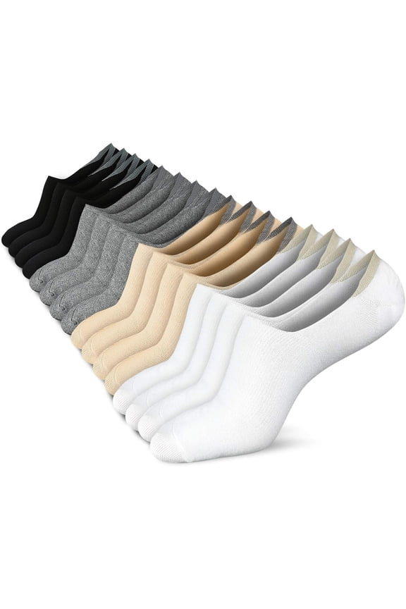 No Show Socks Women Low Socks Non Slip Flat Boat Line 4/8 Pairs