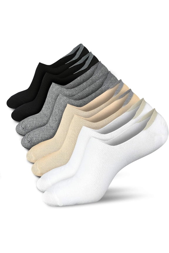 No Show Socks Women Low Socks Non Slip Flat Boat Line 4/8 Pairs