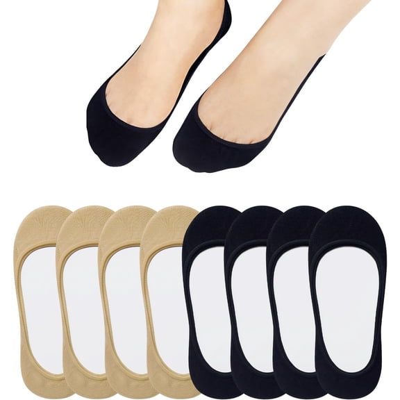 No Show Socks Women - Non Slip Hidden for Flats Boat Invisible Ultra Low Cut Liner Socks(Size 5-8/9-11)