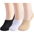thumbnail image 1 of No Show Socks Women Non Slip Low Cut Socks Cotton Short Socks for Women Invisible Liner 3/6 Pairs, 1 of 5