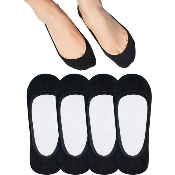 No Show Socks Women for Flats 4 to 8 Pack Non Slip Invisible Ultra Low Cut Socks