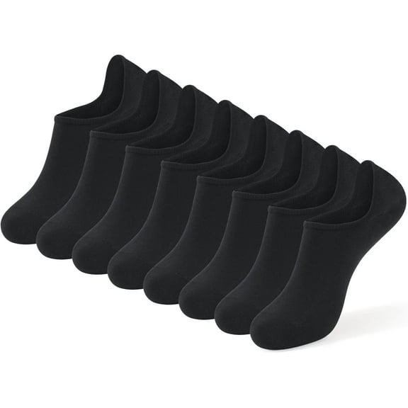 No Show Socks Womens 4/6 Pairs Black White Gray Pairs Invisible Liner Non Slip Low Cut Socks
