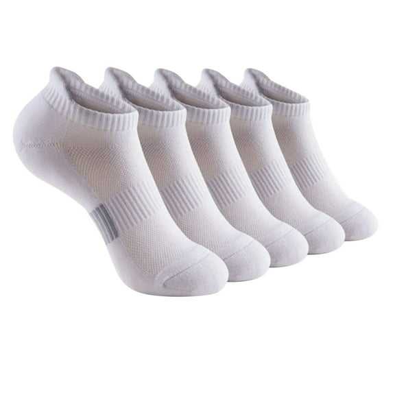 No Show Socks Womens, 5pairs Women's Solid Color Thick Warm Breathable Outdoor Sports Socks New Running Socks Womens Style B-110 White L