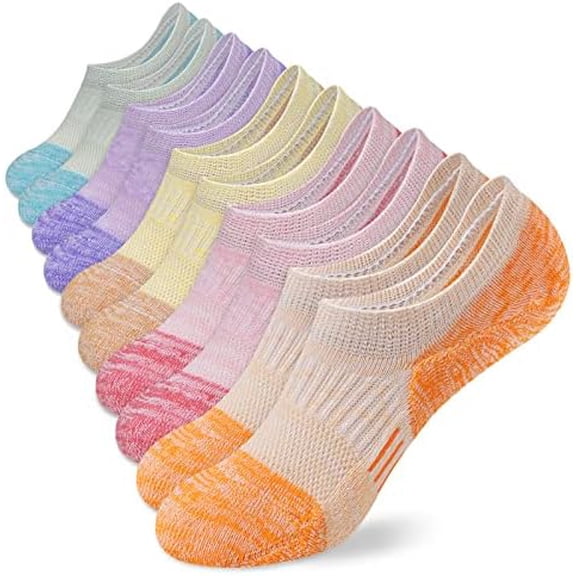 No Show Socks Womens Athletic Cushion Ankle Footies Low Cut 5-6 Pairs