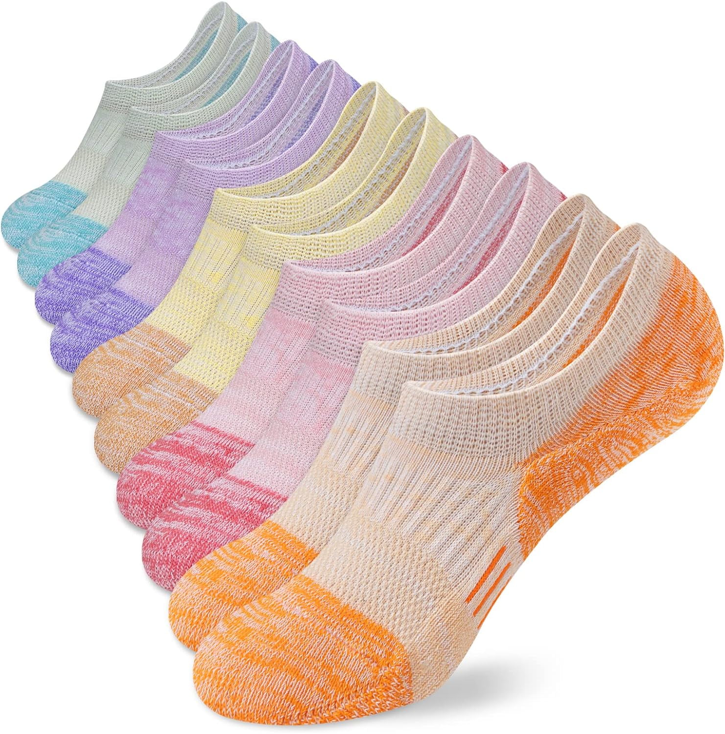 No Show Socks Womens Athletic Cushion Ankle Footies Low Cut Socks 5-6 Pairs