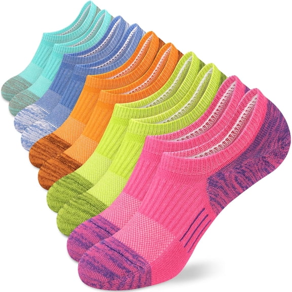 No Show Socks Womens Athletic Cushion Ankle Footies Low Cut Socks 5-6 Pairs
