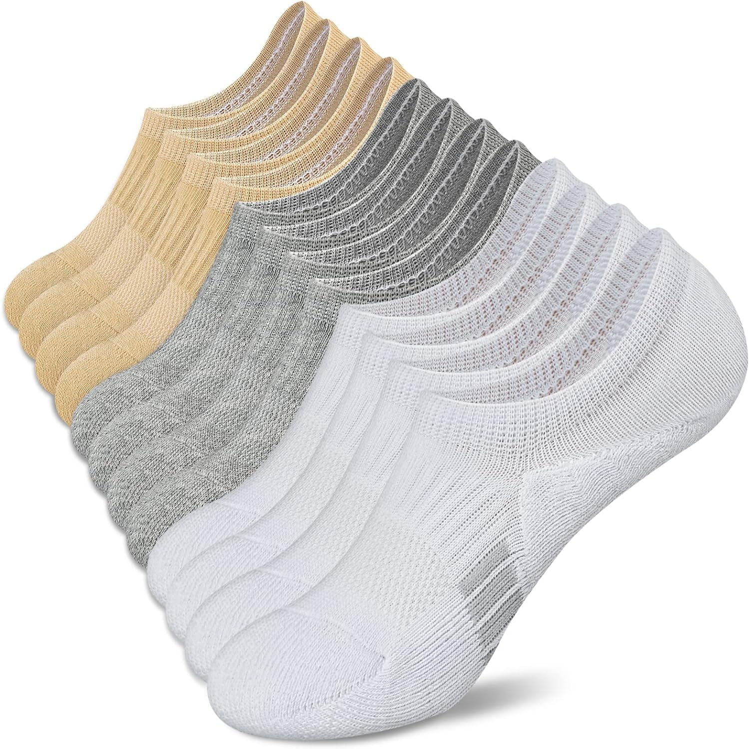 No Show Socks Womens Athletic Cushion Ankle Footies Low Cut Socks 5-6 Pairs