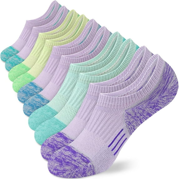 No Show Socks Womens Athletic Cushion Ankle Footies Low Cut Socks 5-6 Pairs