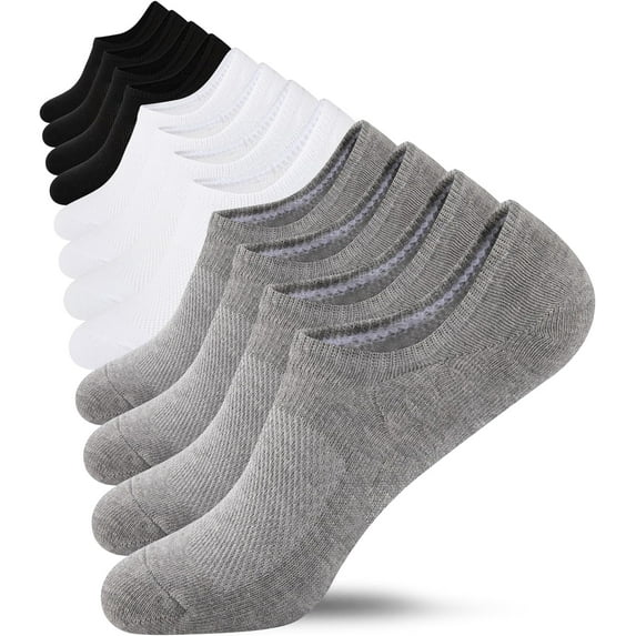 No Show Socks Womens Cotton Low Cut Non Slip Casual Socks Invisible Flat Boat Liner Socks (6/9 Pairs)