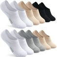 thumbnail image 1 of No Show Socks Womens Cushioned Low Cut Athletic Hidden Liner for Sneakers Ankle Invisible Running Socks 4/6 Pairs, 1 of 11
