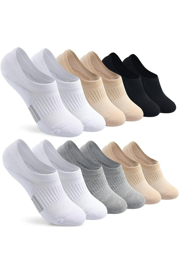 No Show Socks Womens Cushioned Low Cut Athletic Hidden Liner for Sneakers Ankle Invisible Running Socks 4/6 Pairs