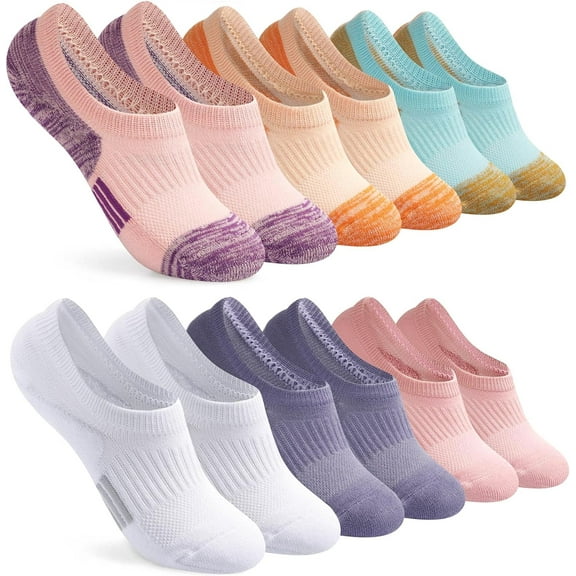 No Show Socks Womens Cushioned Low Cut Athletic Hidden Liner for Sneakers Ankle Invisible Running Socks 4/6 Pairs