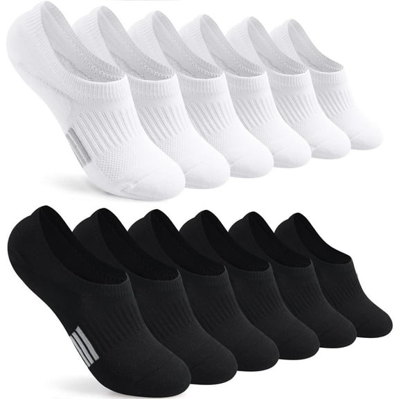 No Show Socks Womens Cushioned Low Cut Invisible Footies for Running Athletic Gym Ankle Socks 6 Pairs