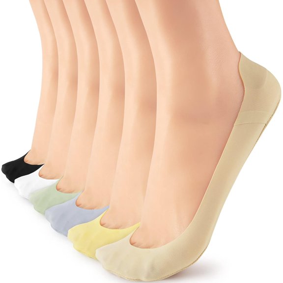 No Show Socks Womens Liner Socks Ultra Low Cut Non Slip Invisible Socks for Flats