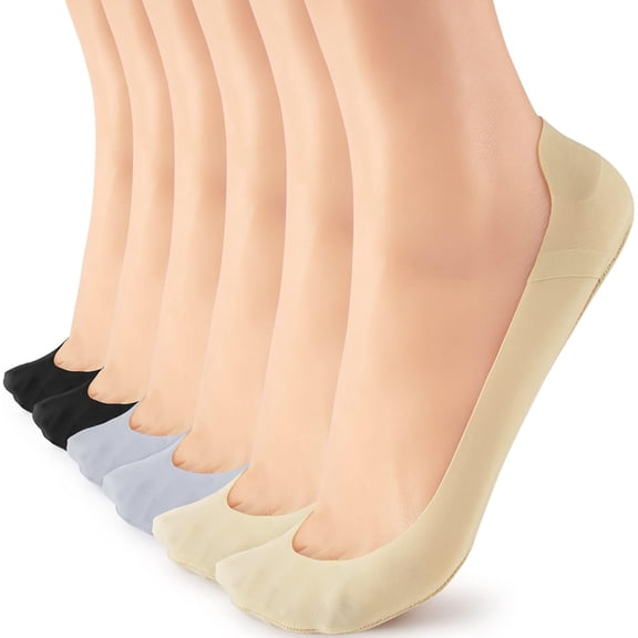No Show Socks Womens Liner Socks Ultra Low Cut Non Slip Invisible Socks for Flats