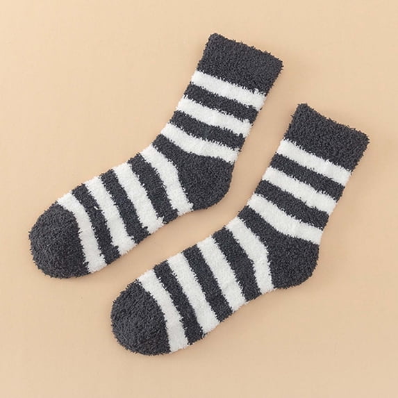 No Show Socks Womens New Women's Thick Warm Wool Socks Floor Sleep Socks Mid-Tube Socks Style B-16 Dark Gray One Size