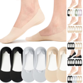 thumbnail image 1 of No Show Socks Womens Nylon Non Slip Low Cut Invisible Liner Footies Thin Silk Socks for Flats Loafers 6 Pairs Gray One Size, 1 of 4