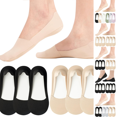 thumbnail image 1 of No Show Socks Womens Nylon Non Slip Low Cut Invisible Liner Footies Thin Silk Socks for Flats Loafers 6 Pairs Light Gray One Size, 1 of 3