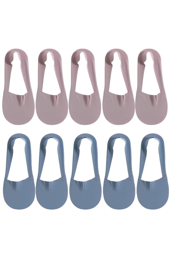 No Show Socks Womens Nylon Non Slip Low Cut Invisible Liner Footies Thin Silk Socks for Flats Loafers Lightweight 10 Pairs