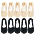 thumbnail image 1 of KTUYPOER 10 Pairs Women No Show Socks, Non Slip Thin Invisible Liner Socks, Skin Black Footies for Flats Loafers, 1 of 7