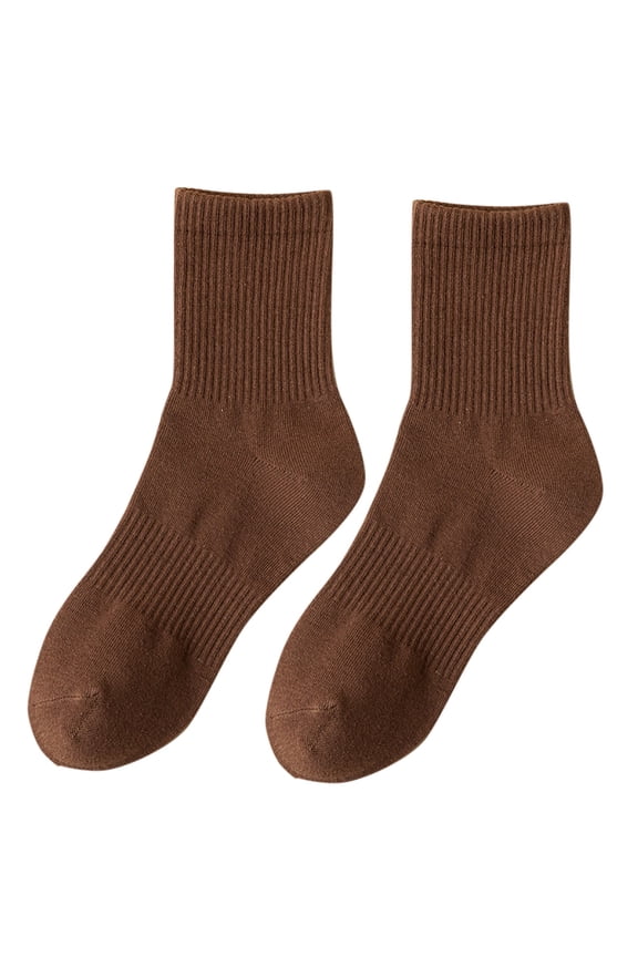 No Show Socks Womens Tube Solid Color Sweat Absorbent Sports Stockings Unisex Calf Socks,Coffee,20CM*8CM