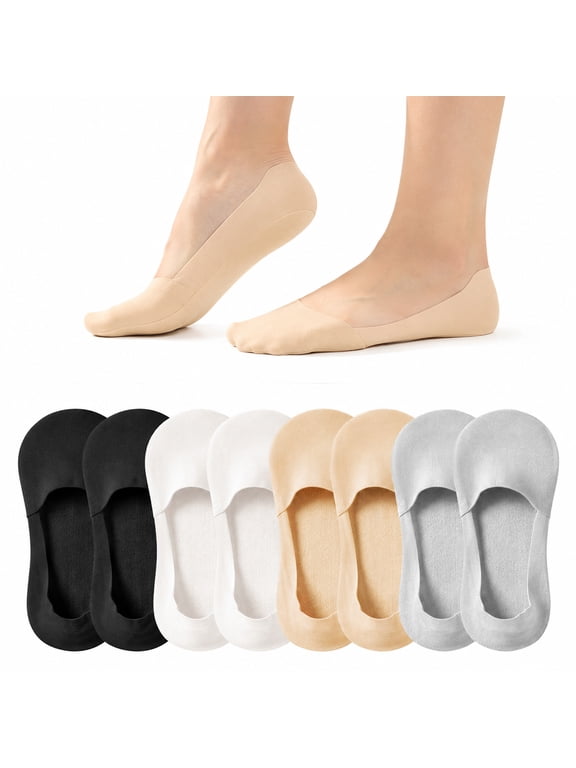 8 Pairs Women No Show Socks, Invisible Low Cut Liner Boat Socks, Footies Socks, Size 9-12