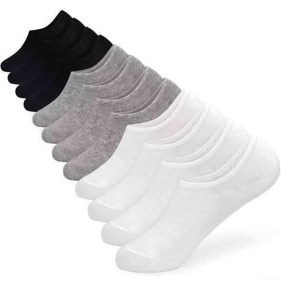 Skibeaut No Show Socks for Men 12 Pairs Low Cut Short Invisible Socks Cotton Liner Casual Men Socks 6-12