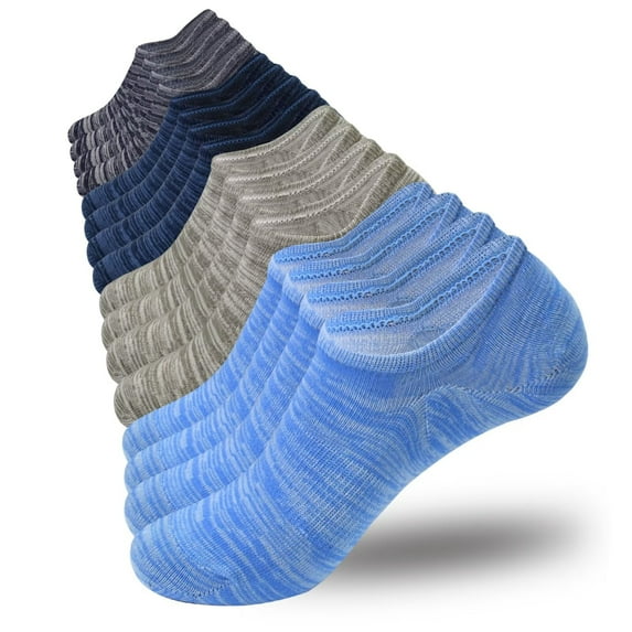 Skibeaut Mens No Show Socks Low Cut Ankle Athletic Socks with Cushion Cotton Invisible Liner Socks 8 Pack