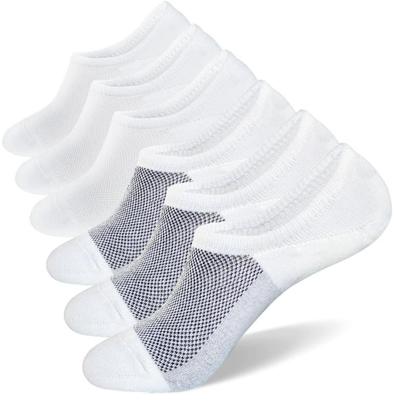 No Show Socks for Men 6/8 pack Cotton Thin Low Cut Non Slip for Loafer Flats Sneakers 5-8/9-11/12-15