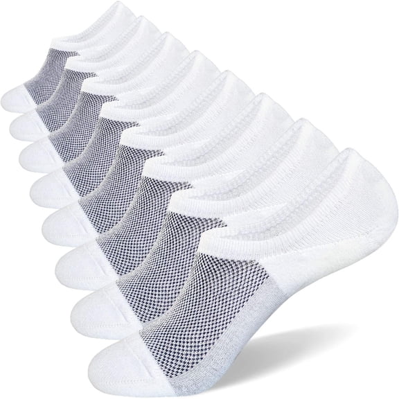 No Show Socks for Men 6/8 pack Cotton Thin Low Cut Non Slip for Loafer Flats Sneakers 5-8/9-11/12-15