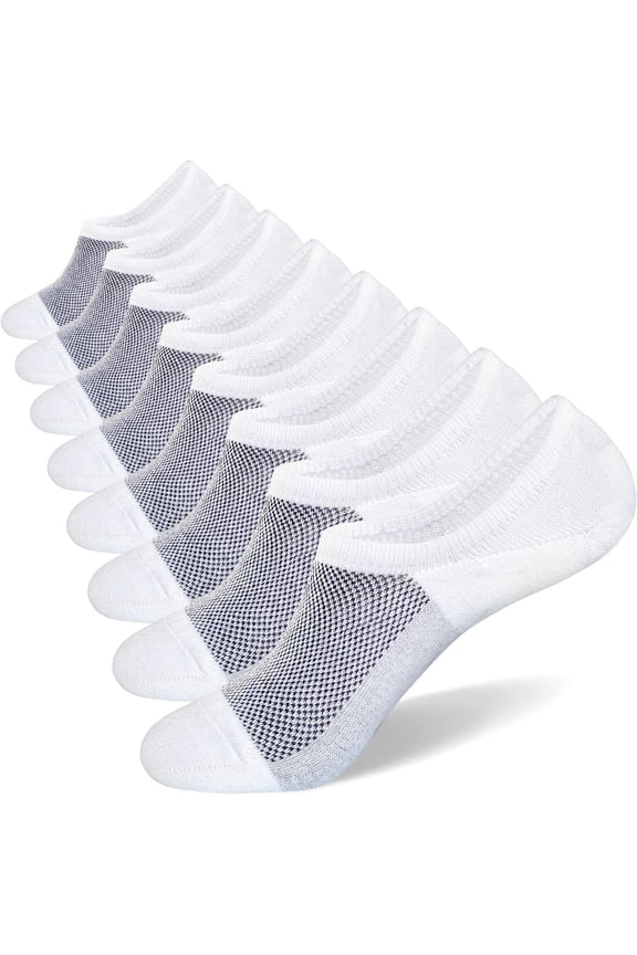 No Show Socks for Men 6/8 pack Cotton Thin Low Cut Non Slip for Loafer Flats Sneakers 5-8/9-11/12-15