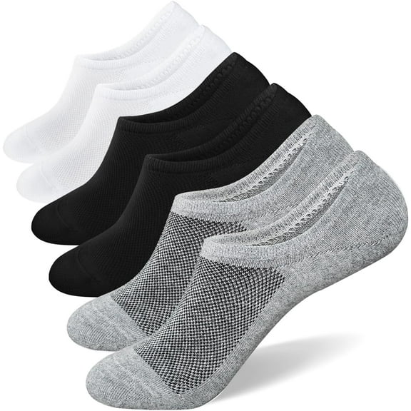 No Show Socks for Men 6/8 pack Cotton Thin Low Cut Non Slip for Loafer Flats Sneakers 5-8/9-11/12-15