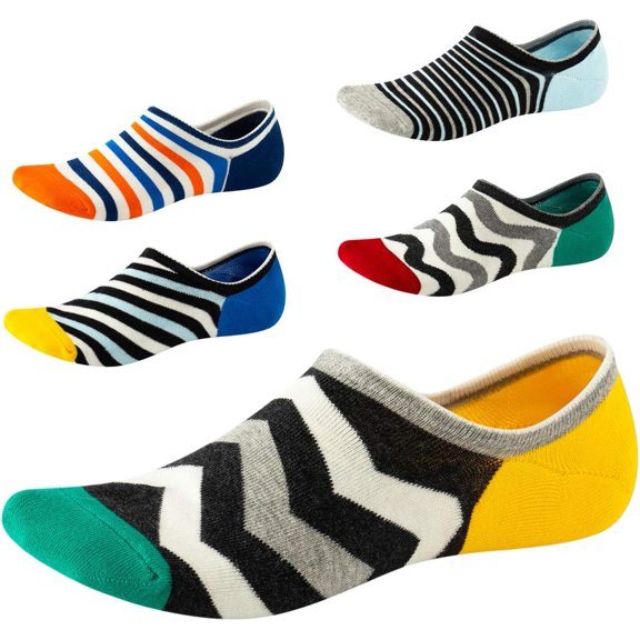 No Show Socks for Men&Women-Low Cut with Non Slip Grip-Invisible Socks for Oxfords Sneakers Size7-12 5 Pairs
