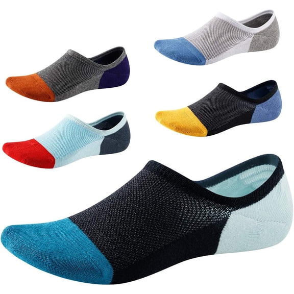 No Show Socks for Men&Women-Low Cut with Non Slip Grip-Invisible Socks for Oxfords Sneakers Size7-12 5 Pairs