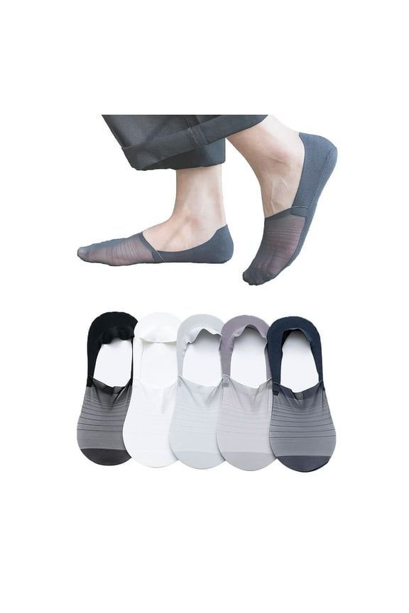 No Show Socks for Men and Women, 5 Pairs Ultra Low Cut Socks for Men Loafer Socks, Liners with Non Slip Grips