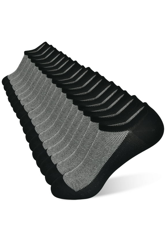 Mens No Show Socks Low Cut Ankle Athletic Socks with Cushion Cotton Invisible Liner Socks 8 Pack