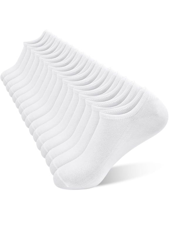Mens No Show Socks Low Cut Ankle Athletic Socks with Cushion Cotton Invisible Liner Socks 8 Pack