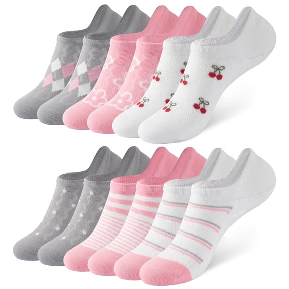 HIALTODAY No Show Socks Womens 6 pairs, Low Cut Invisible Cotton Ankle Socks for sport or leisure,Size 9-11