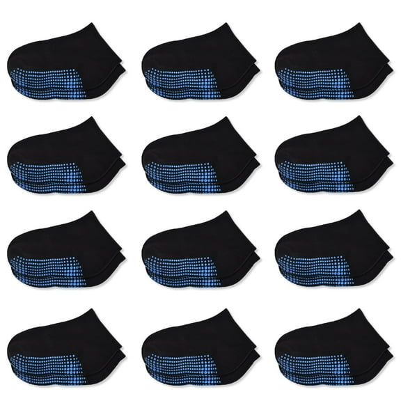 SkiBeaut Toddlers Ankle Socks Boys Girls Low Cut Socks Grips 12 Pairs Kids Crew No Show Gripper Non Slip Socks for 1-7 Years