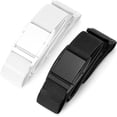 thumbnail image 1 of No Show Women Stretch Belt Invisible Elastic Web Strap Belt with Flat Buckle for Jeans Pants Dresses, 1 of 8