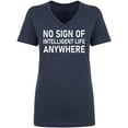 thumbnail image 1 of No Sign Of Intelligent Life Womens V-Neck T-Shirt, 1 of 2
