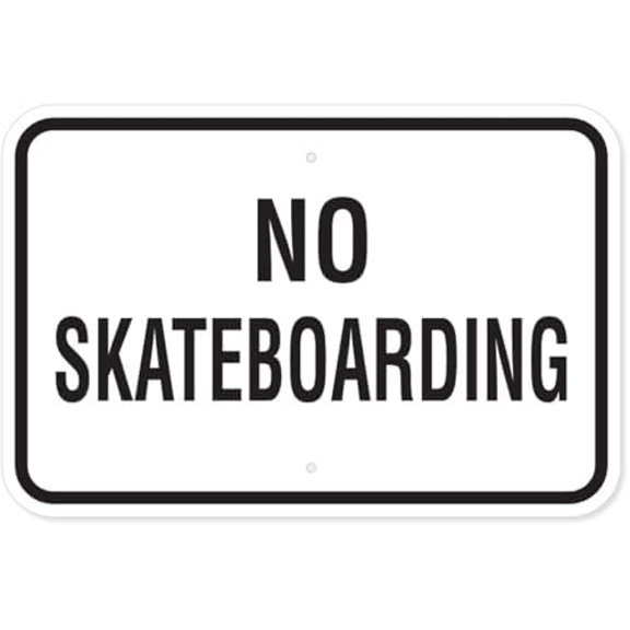 No Skateboarding - Parking Sign Metal Sign 8 x 12 Inches – Clear Signage for Walls, Fences