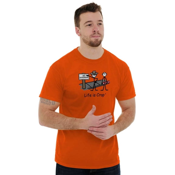 No Skateboarding Skater Rebel Novelty Men's Big & Tall Crewneck Graphic Tee Brisco Brands 3X