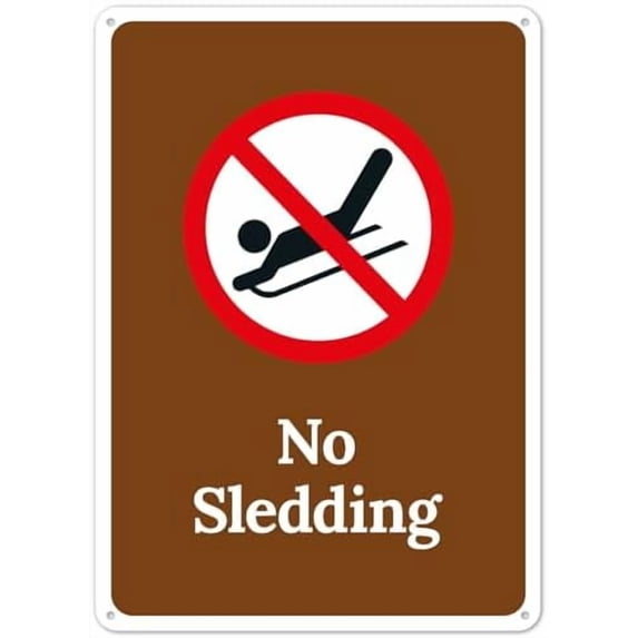 No Sledding Sign, Facility Signs Metal Safety Sign NO.2452 Metal Safety Tin Sign 8x12 Inch - Clear Warning for Home & Business Use