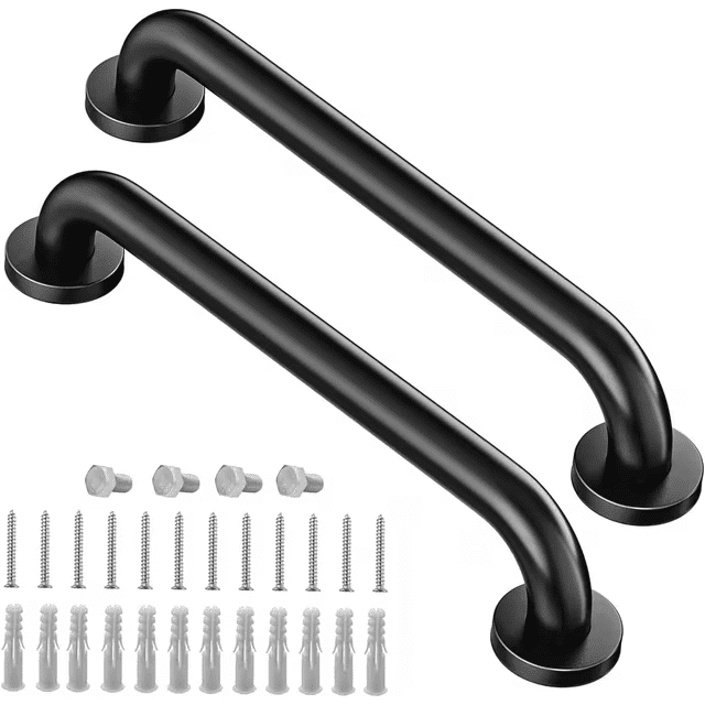 No-Slip Black Metal Stairway Hand Railing