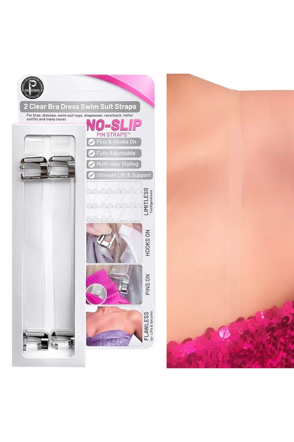 (No Slip) Clear Bra Straps, Adjustable