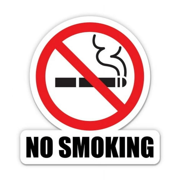 No Smoking - 3" Vinyl Sticker - For Car Laptop I-Pad Phone Helmet Hard Hat - Waterproof Decal